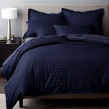 Povlečení Ložní Povlečení LUX Cizgili Satin 160x200 tmavě modrá