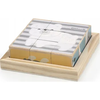 Dřevěná hračka Dřevěné puzzle kostka 6 stran Zvířátka VIGA