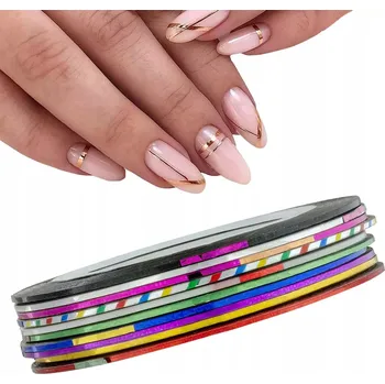 SAMOLEPICÍ PÁSKY NA ZDOBENÍ NEHTŮ 10 KUSŮ