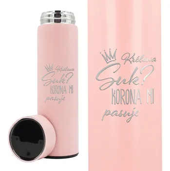 Termoska Termos Růžový S Displejem Dárek Pro Manželku Kamarádku Královnu S*k?