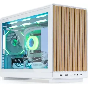 PC skříň Lian Li DAN A3-mATX Wood Edition bílá (A3W-WDG)