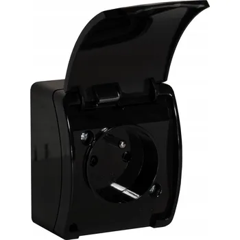 Elektrická zásuvka Elektrická Zásuvka hermetická Viplast černá