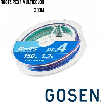 Šňůra Gosen Roots PEX4 #3/0,286mm/40lb/18kg. Vícebarevná (300 m)