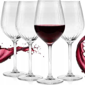 Sklenice 4 x Skleničky na bílé víno a červenou vodu, sada sklenic 490 ml