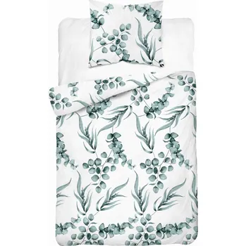 Povlečení Bavlna Povlečení 140x200 Květiny Listy Zelené