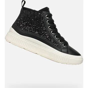 Dětská móda Černé dívčí kotníkové tenisky Geox Laquinny Girl GEOX černá | bílá 3443517