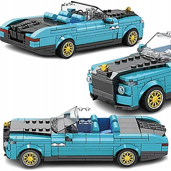 ostatní stavebnice STAVEBNICE TECHNICKÉ RETRO AUTO MODRÉ KABRIOLET 417 DÍLKŮ