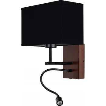 Nástěnné svítidlo Nástěnné svítidlo SPOT Light 1xE27 Max.25W, LED 2,5W Buk Ořech s černým stínidlem