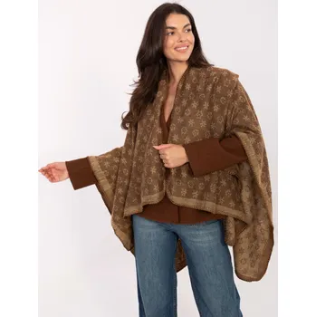 Dámské pončo Hnědé pončo s květinovým vzorem Factory Price hnědá | světle modrá | krémová 3413745