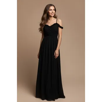 Dámské šaty EVA & LOLA Společenské šaty BEATRICE černé Barva: Černá, Velikost: L