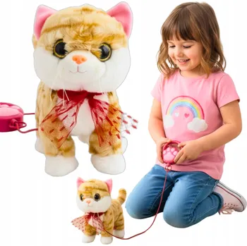 Dřevěná hračka INTERAKTIVNÍ KOČKA KOŤÁTKO CHODÍCÍ NA VODÍTKU MŇOUKÁ HUDBA MELODIE HRA