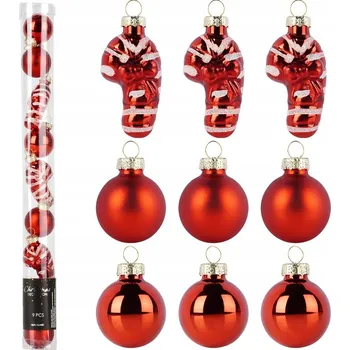 Vánoční dekorace 9x Vánoční Baňky VÁNOČNÍ ozdoby na stromeček skleněné sada vánočních baněk na stromeček