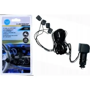 Osvětlení interiéru vozidel 65. Sada LED osvětlení interiéru auta, modrá