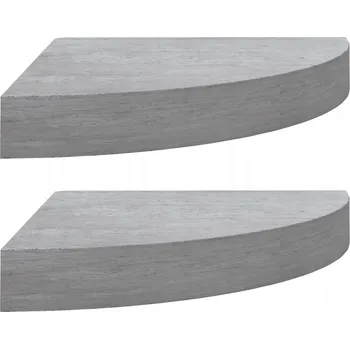 police Rohová nástěnná police MDF a kov, šedá Betonu, 35 x 35 x 3,8 cm