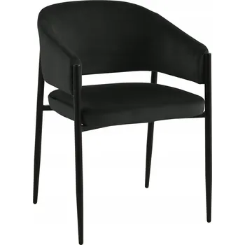 Jídelní židle Čalouněná velurová židle SARANO velvet černá do obýváku jídelny