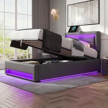 Postel Jednolůžková dřevěná postel Arhatreya 90x200 cm šedá