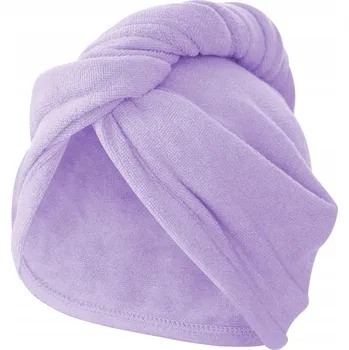 Ručník Turban na vlasy Spod Igły i Nitki z mikrovlákna fialový