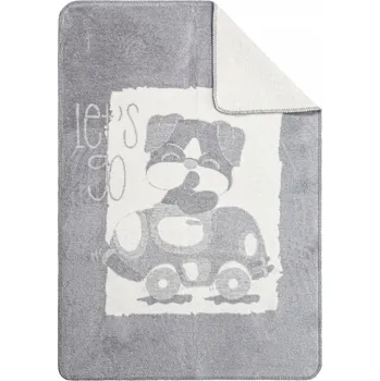 Dětská deka Dětská deka 100x150 cm Bavlněno-Akrylová Pejsek Šedá