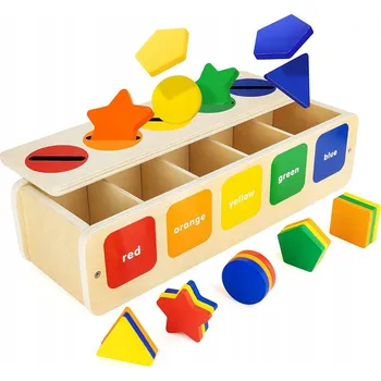 Dřevěná hračka Dřevěná třídička Stavebnice skládačka Senzorická pro Děti Duha