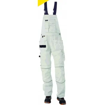 Pracovní obuv Pracovní kalhoty s laclem bílé J.A.K vel. 88 - M/L, odolné