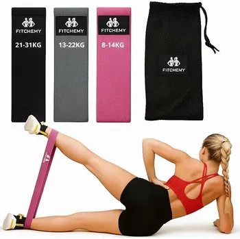 SADA 3 GUM NA CVIČENÍ LÁTKOVÉ GUMY SILNÉ POPRUHY HIP MINI BAND