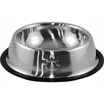 Miska pro psa Nerezová miska pro kočky psa CHROM protiskluzová L 20 cm 700 ml