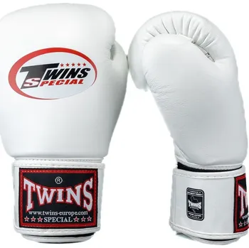 Boxerské rukavice Boxerské rukavice Twins Special Thajské kožené bílé 14 OZ