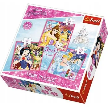 Puzzle Trefl Disney 3v1 Kouzelný svět princezen 34833