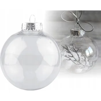 Vánoční dekorace Průhledná Vánoční Koule vánoční koule 10 cm 1 ks