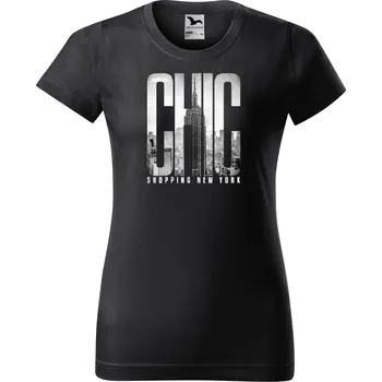 Dámské tričko levne-damske-bavlnene-tricko-potisk-nakup-New-York Velikost dámská trička Basic: XXL šířka 59, délka 69, Odstín dámské tričko Basic: Grafitové