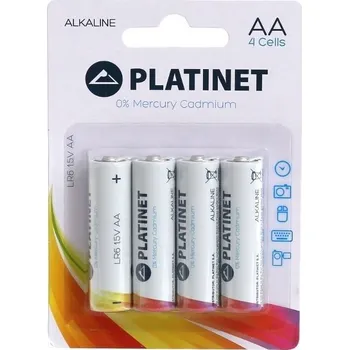 Článková baterie Alkalická baterie PLATINET AA (R6) 4 ks