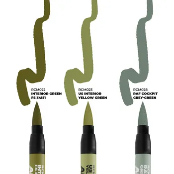 Modelářská barva AK INTERACTIVE RCM109 SADA POPISOVAČŮ REAL COLORS: KOKPITY LETADEL SPOJENCŮ Z 2. SVĚTOVÉ VÁLKY