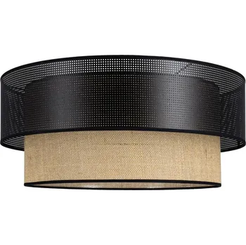 Stropní svítidlo BORHO 1xE27/60W/230V pr. 50 cm černá/juta