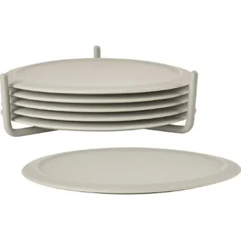 Podložky pod hrnečky se stojánkem 6 ks Singles, šedohnědá - Zone Denmark