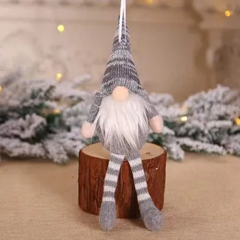 Vánoční dekorace Vánoční maskot, přívěsek ŠEDÝ trpaslík (28cm)