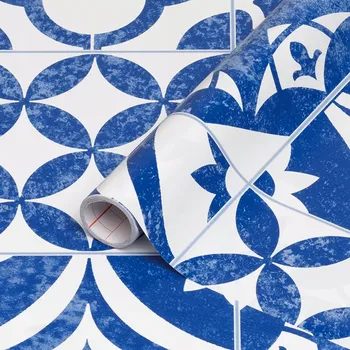 Vrták Samolepicí dýha na skříňky Komody Přední strany Fólie Vzor Santorini dlaždice