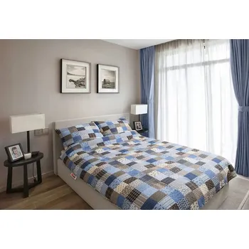 Povlečení Krepové povlečení 160x200 s jedním povlečením 70x80 96/1 Pačlánek modrý