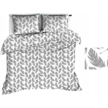 Povlečení Povlečení 160x200 bílé s šedými pírky