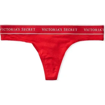 Kalhotky Victoria Secret Tanga Thongs Bavlněné Kalhotky Stretch Logo červené Red
