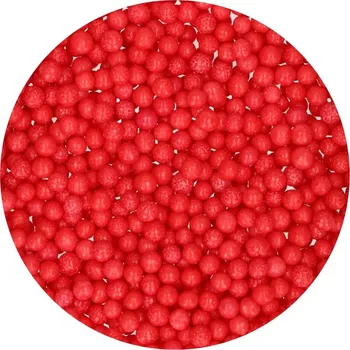 Jedlá dekorace na dort FunCakes Cukrové perličky Červené měkké 80g