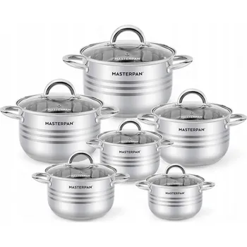 Sada nádobí Sada hrnců nerezová ocel Masterpan , 12 kusů.