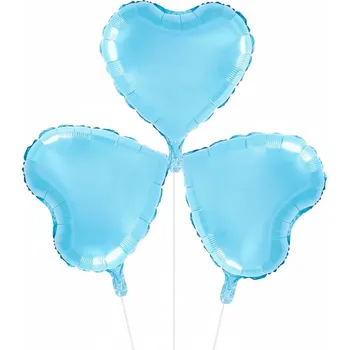 Balónek Sada fóliových balónků Modré srdce 25 cm 3ks Na narozeniny Roček