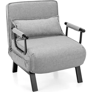 Křeslo Rozkládací křeslo Costway šedé