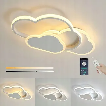 Stropní svítidlo AjieQaQ bílé moderní 32W s dálkovým ovládáním stmívatelné LED