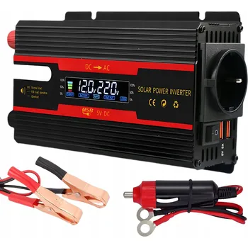 Měnič napětí MĚNIČ NAPĚTÍ 2000W INVERTOR DC 12V 24V NA AC 220V S DISPLEJEM DO AUTA