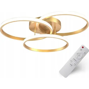 STROPNÍ SVÍTIDLO ZLATÁ STROPNÍ SVÍTIDLO LED LUSTR DO OBÝVÁKU 3 KRUHY S DÁLKOVÝM OVLADAČEM LOFT