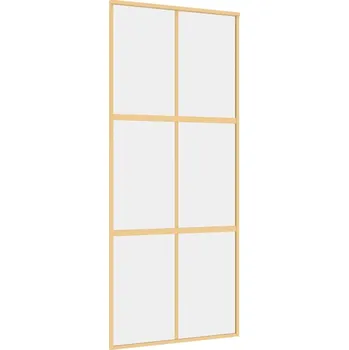 Interiérové dveře Posuvné interiérové dveře ze skla ESG a hliníkovým rámem 90x205 cm, Zlaté