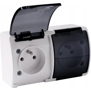 Elektrická zásuvka Elektrická zásuvka dvojitá vodotěsná Viplast nástěnná s uzemněním