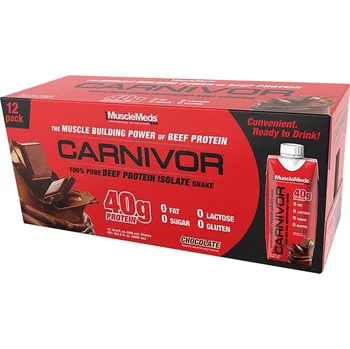 Protein MuscleMeds Carnivor RTD Beef Protein Shake (12 Balení, Čokoláda)