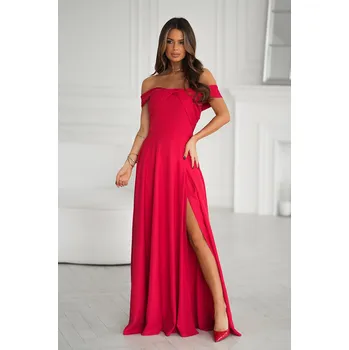 Dámské šaty Společenské šaty s odhalenými rameny Bicotone červené EU velikost: 3XL